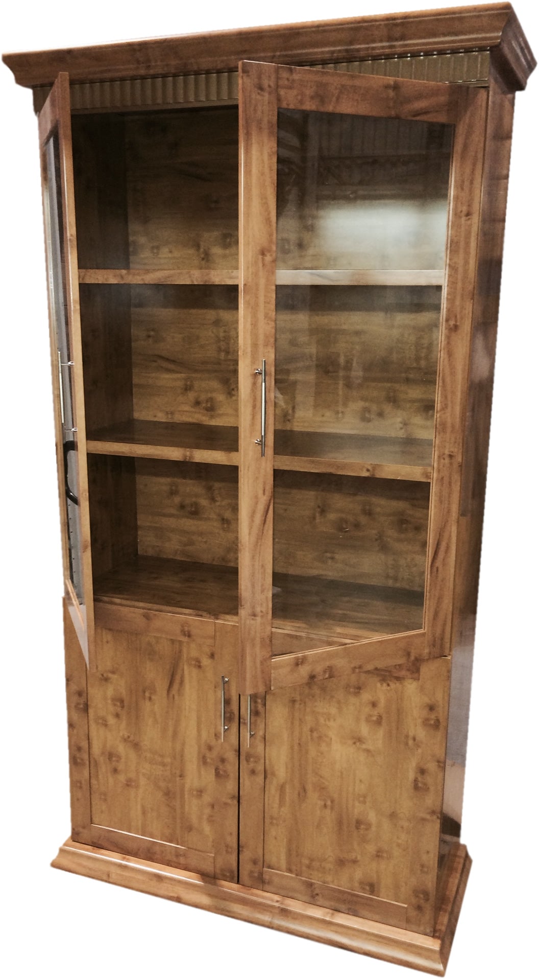 Yew Luxury Bookcase 2 Doors Wide DES-1862A-2DR